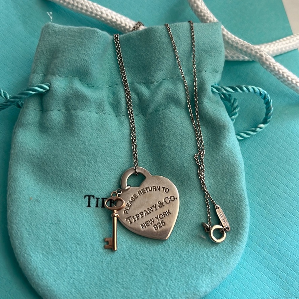 Authentic tiffany & Co. Heart and key necklace
